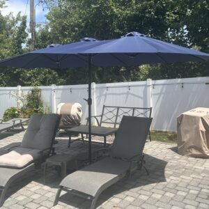 Twin Market Umbrella with Cross Base – Heavy Duty Double Shade